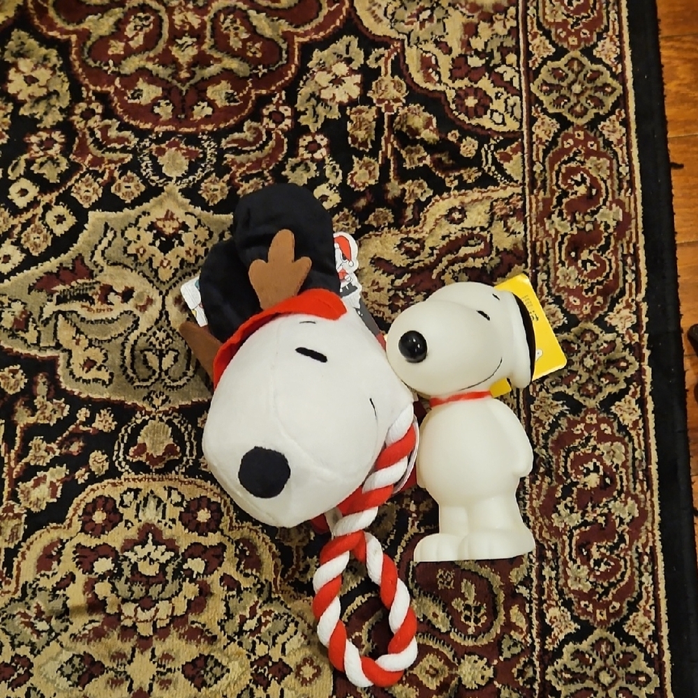 Reserved For Brittany.    Black Snoopy Dog Toys - Rope Plush and Vinyl Figures